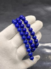 Natural Lapis Lazuli Beads Necklace 11mm AA++ Grade 78.40g Blue Gemstone