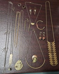 Wow Bohemian/Tribal Or Geometric Minimalist Design Brass or Plated Jewelry Lot