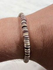 Handmade 6mm Wampum Quahog Shell Bracelet Purple Any Size