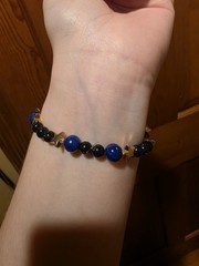 Handmade Women’s Lapis And Blue Goldstone Earrings And Bracelet Set