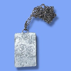 Handmade Christmas Pendant Necklace With USA 22 Stamp Design Hand-Painted