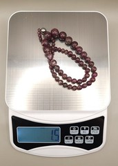 Natural Plum Blossom Tourmaline Graduated Bead Necklace 17 Magnetic Clasp 42g