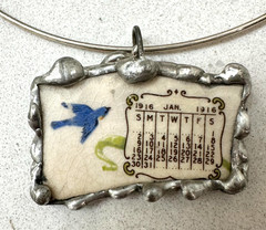 Artisian Pendant -Broken Antique China Pendant JANURARY 1916 with imperfections