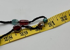 Boho Style Hand Blown Glass Bead Necklace Multicolor Long 62”
