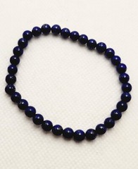 Natural Lapis Lazuli Beaded Stretch Bracelet 7″ 5.5 mm