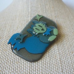 Vintage RARE Lucinda Pet Pin- Cat ❤️loving the birds