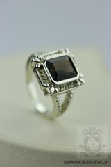 Size 6 RADIANT Cut SMOKEY SMOKY Topaz 925 Sterling Silver Ring r212