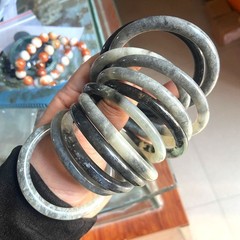 Certified 52-64mm Natural Jadeite xiu Jade Bangle Bracelet (Grade A) gem Healing