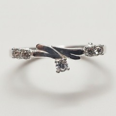 Handmade Sterling Silver Brooch With Cubic Zirconia Genuine Solid Hallmarked 925