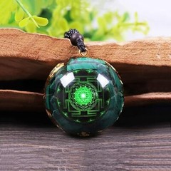 Malachite Orgone Necklace Green Crystal Healing Spiritual Protection Pendant