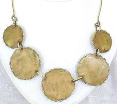 Vintage modernist brass and alpaca necklace / collar, hand crafted Length ca. 42