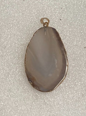 Polished 2.5 x 1.5 Natural Agate Geode Slab/Slice Quartz Crystal Stone, Pendant