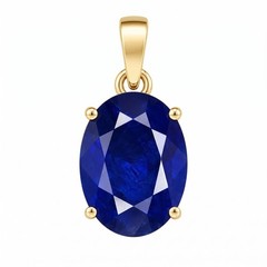 Certified 10.25 Ct Blue Sapphire Pendant Gemstone Gold Plated Men Women Gift