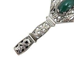 Vintage Filigree Bracelet Aventurine Cabs Ethnographic White Metal – Asia / ME