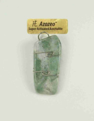 1.4″/37mm AZOZEO™ Green Fire Azeztulite™ wire wrapped Pendant #327
