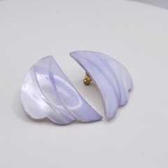 Handmade Carved White Mother Of Pearl Shell Pierced 1.5″ Womens Earrings