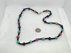 Gemstone variety 24” necklace with sterling silver. SR2044 Ships Free in Con’t U