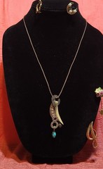Chan Luu artisan bohemian cluster of charms and dark Brown Leather cord Necklace