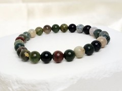 Natural Agate Gemstone Round Beads Chakra Healing Bracelet