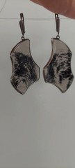 Vintage Silver Earrings With Obsidian.