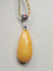 Natural Baltic Amber Teardrop Pendant 45-20-11mm 6.2g Genuine Honey Amber Amulet