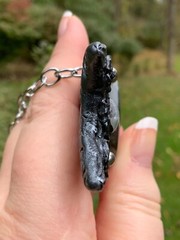 Huge Labradorite Pendant Necklace Triple Moon Artisan Handcrafted