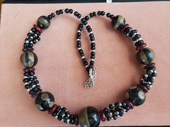 GENUINE NATURAL BEADS NECKLACE, 28 INCHES+ LONG, HAND-MADE IN INDIA