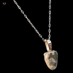 Boulder Opal Necklace- Rounded Triangle Shape on Bail, 1.4mm Oval Flat 16″ .925