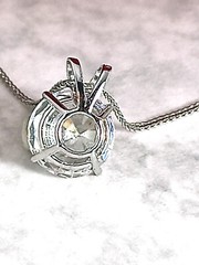 Desingr 8mm Diamond Solitaire Necklace 18k Solid Gold Anniversary gift wife 2ct
