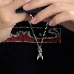 Blind Bondage Female Slave Girl Silver Statue Body Art Pendant