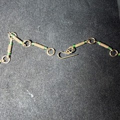 Handcrafted Egyptian Necklace, Brass With Green Accents (K1)