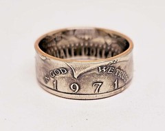 «Sealed» 1971 US JFK KENNEDY HALF DOLLAR coin ring sizes 8-15
