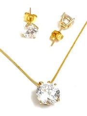 3.5ct Diamond Jewellery for her Solitaire Diamond Necklace Earrings SOLID 18k