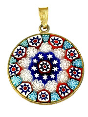 STERLING Venetian Murano Millefiori Pendant/Charm-AMV Antica Murrina Veneziana