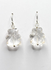 Teddy Bear Crystal Light Brown Faceted 925 Sterling Silver Earrings 1 1/4″ Bears