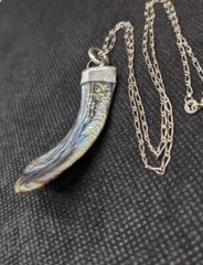 Mermaids Tail NewZealand Paua Shell Artisan OOAK Sterling Silver Necklace .A38a