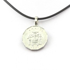 Jamaica 1 Cent Coin Necklace – Black Cord