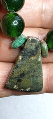 Serpentine and Green Jade beads, handmade adjustable necklace.