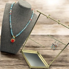 Red Chalcedony Blue Larimar Necklace Set