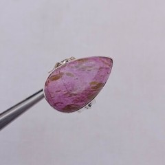 35-Cts Natural Purple Purpurite Gemstone Ring 925 Sterling Silver Plated US-6.5
