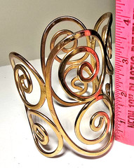 Goldplated Copper Open Scrolls 3.5″Upper Arm Cuff Bracelet-Handmade in Greece