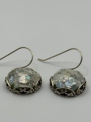 Or Paz Sterling Silver Roman Glass Dangle Earrings Israel
