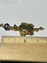 Turtle Drop Earrings – Gold / Gray Turtle earrings – Sea Life Turtle Handcraft