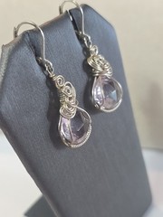 Amethyst Sterling Silver Dangle Earrings Handmade Nature-Inspired 925 Jewelry