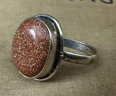 Sterling Silver & LiDiex Glassworks Goldstone Healing Altar Ring – Voodoo Estate
