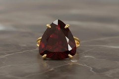 Garnet Ring Anemone 14k Rose Gold Filled Trillion Cut Triangle Gem