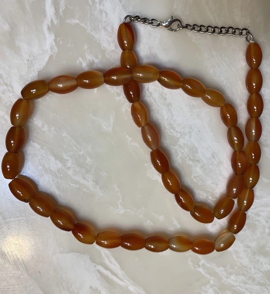 Gorgeous Carnelian Gemstone Bead 20” Necklace