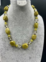 Serpentine Sterling Silver Multi-bead Southwestern Signed Collar Necklace 16”