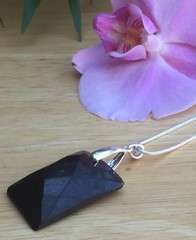 Shungite Pendant Shungite Rectangular Faceted Pendant With Chain Reiki Karelia.