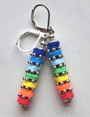 RAINBOW COLOR Polymer KATSUKI Clay earring SP HANDCRAFTED KCX